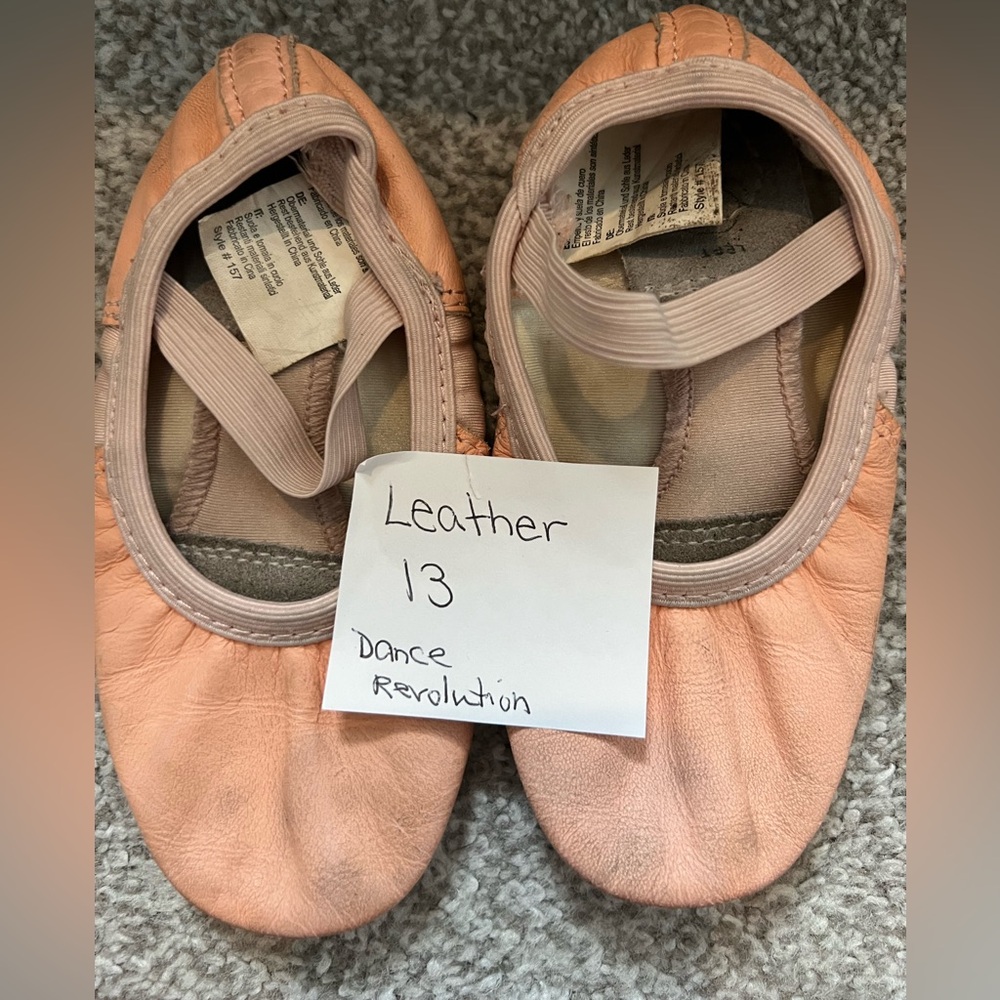 Dance Revolution Pink Leather Ballet Slippers size 13